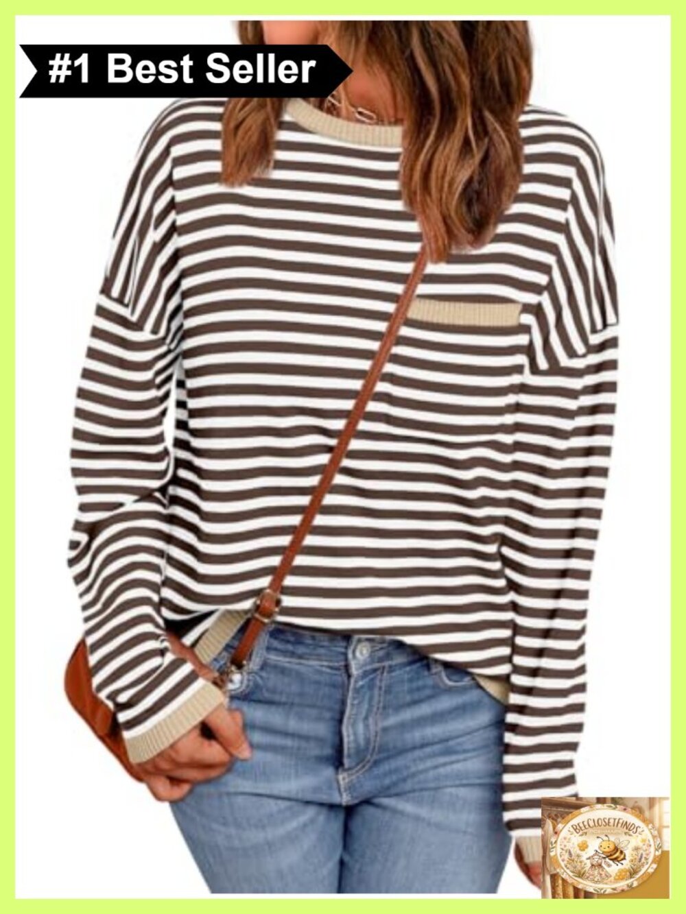 Oversized Striped Crewneck Pullover Sweater Lightweight Cotton Relaxed Fit